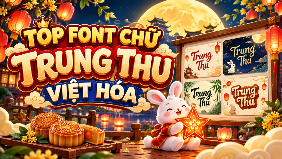 Top font chữ Trung Thu Việt hóa cho poster, hộp bánh và thiệp lễ hội