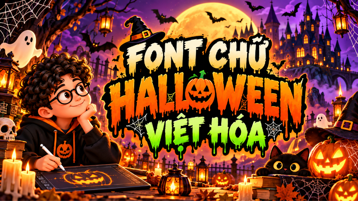 Font chữ Halloween Việt hóa cho poster sự kiện, game và social media