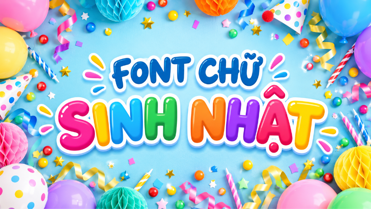 Font chữ sinh nhật Việt hóa cho thiệp, backdrop và poster party