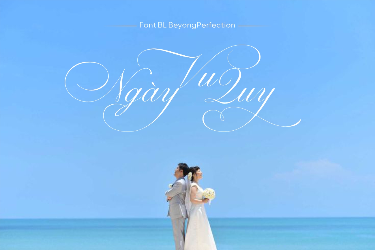 Phông chữ nét mảnh cho thiệp cưới BL Beyond Perfection Việt Hóa