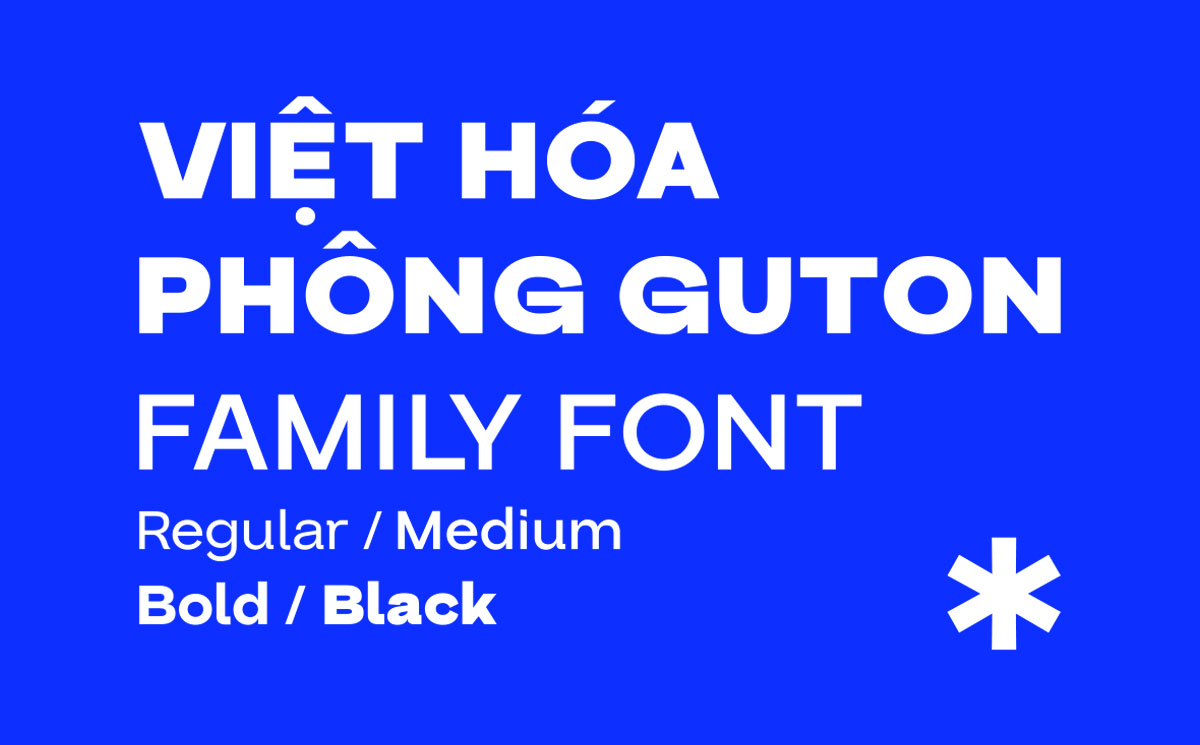 Bộ font chữ TH Guton Việt hóa gồm 4 style Regular, Medium, Bold, Black