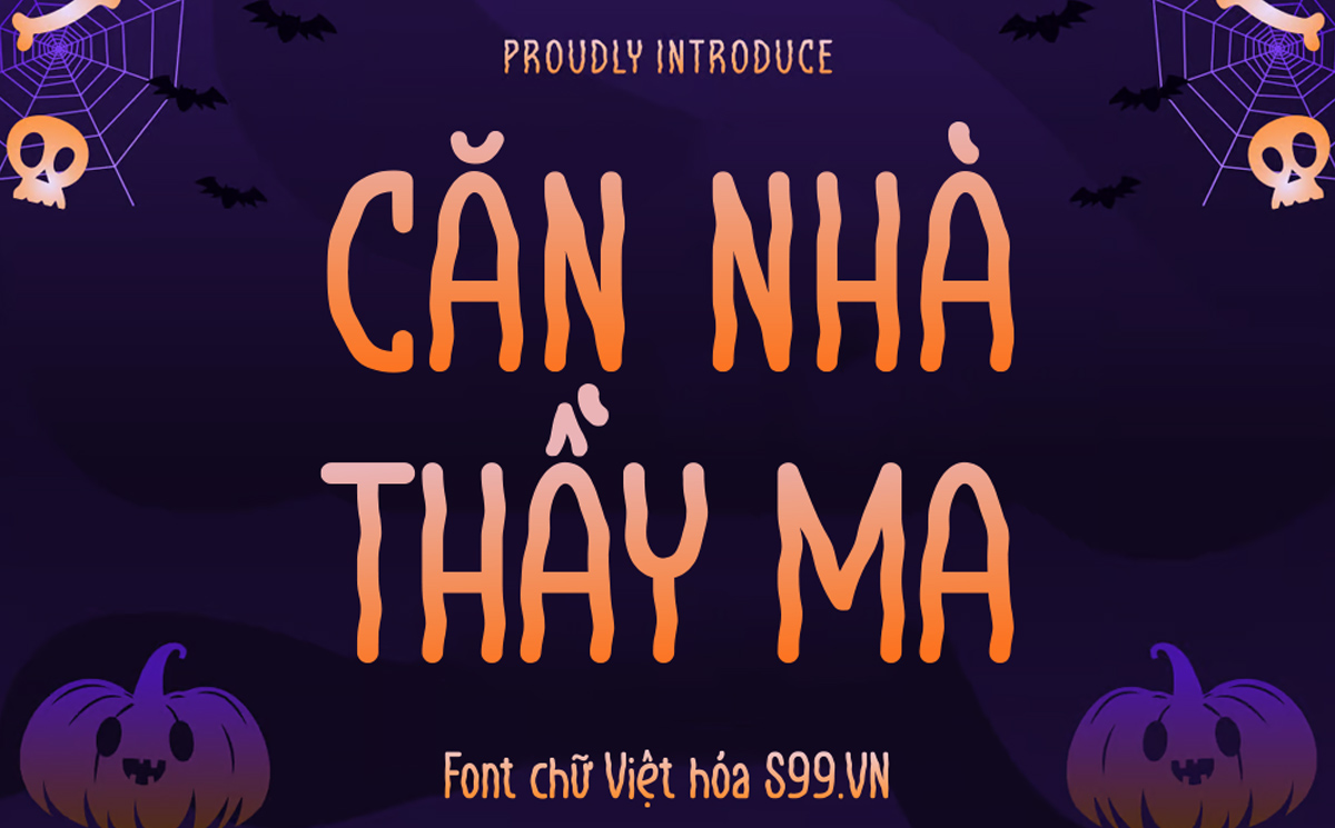 Font Việt hóa cho chủ đề kinh dị, ngày lễ halloween TH Hello Ghost
